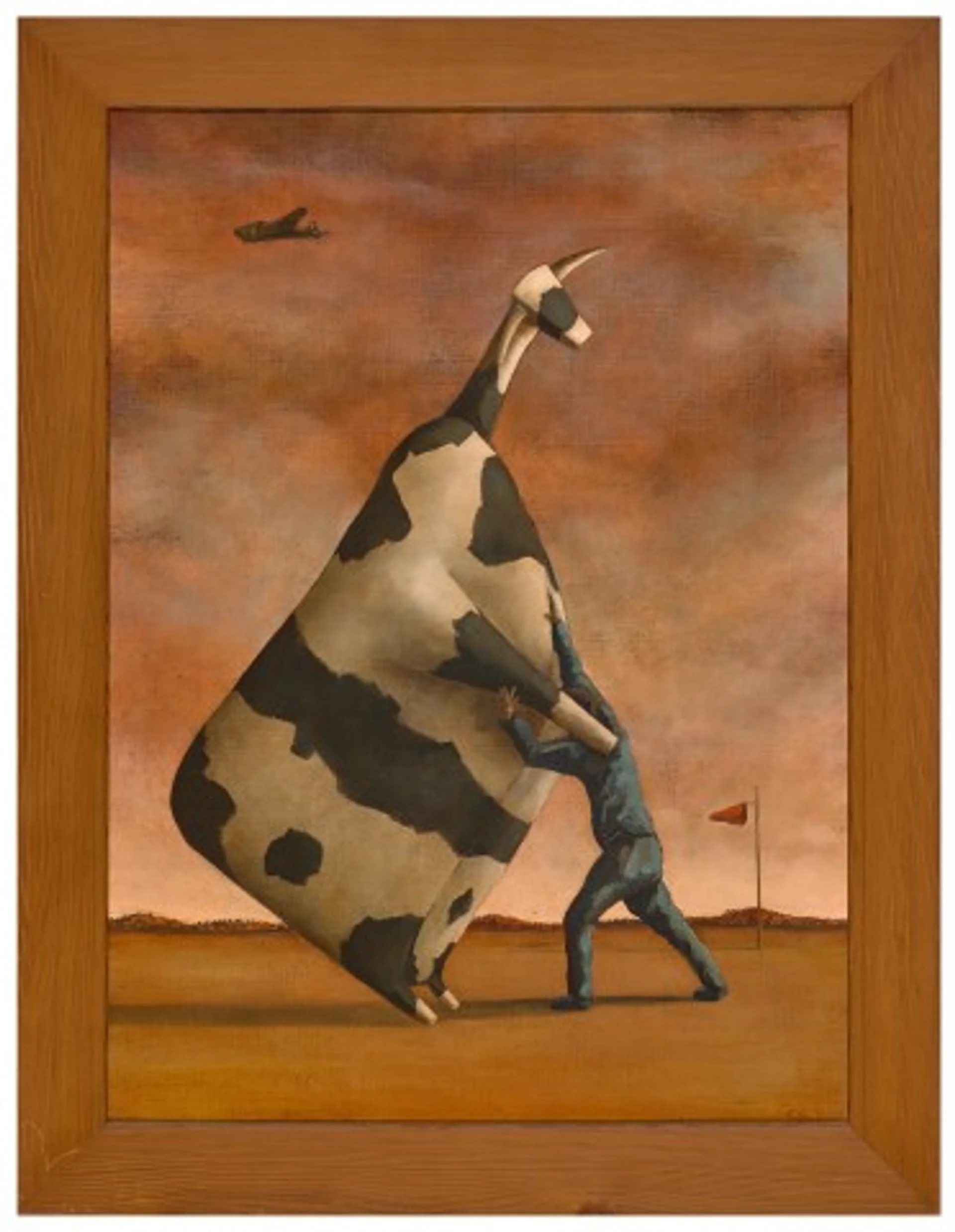 MAN LIFTING COW