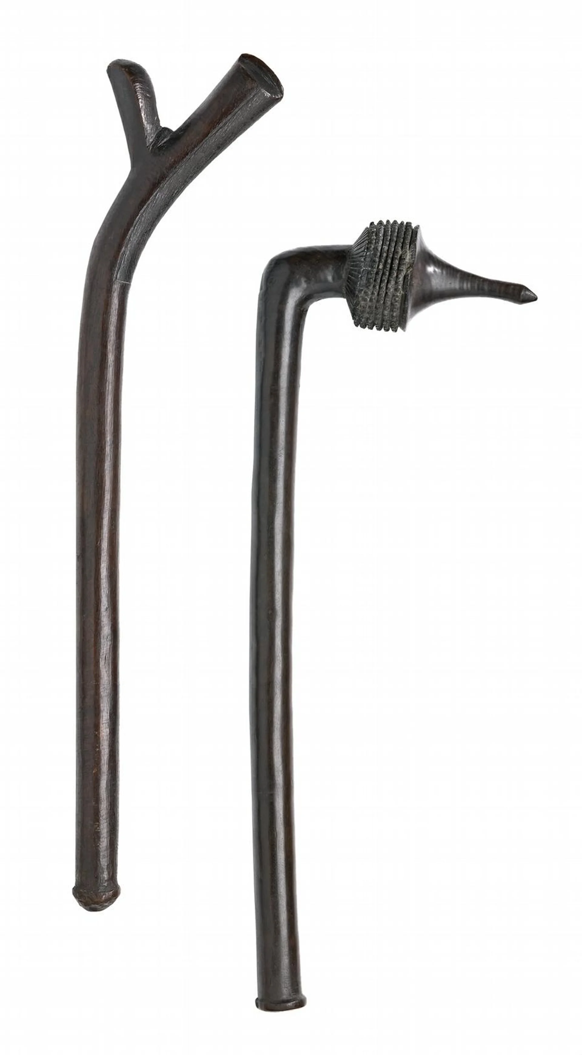 A PAIR OF FIJIAN FIGHTING CLUBS