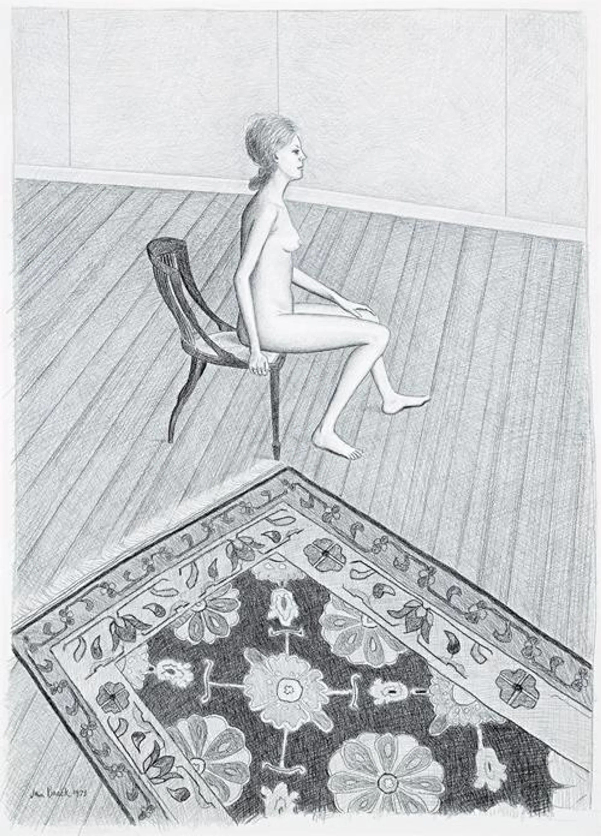 NUDE WITH FLORAL CARPET