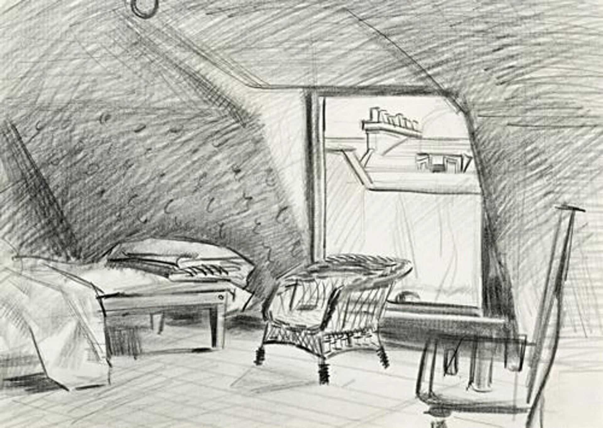 PAIR OF INTERIOR STUDIES