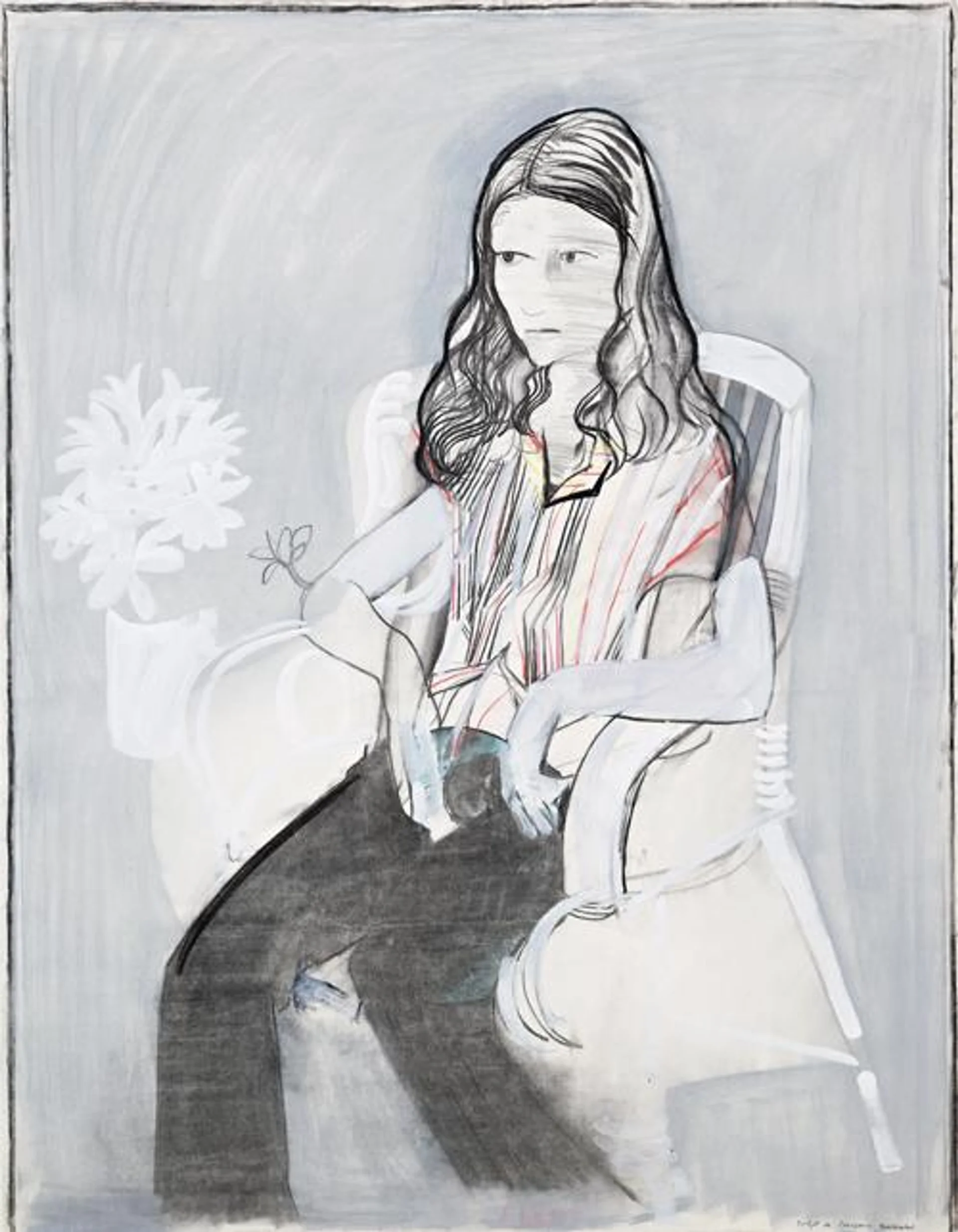 SEATED GIRL WITH FLOWERS
