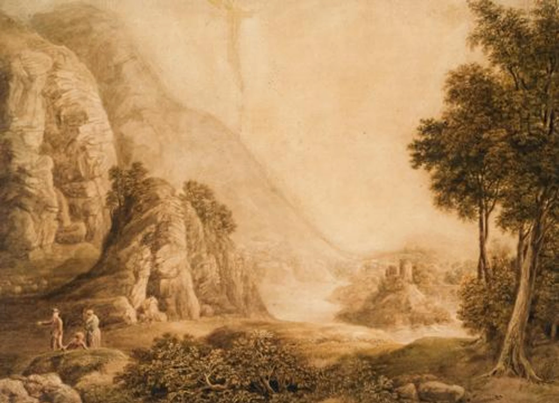 CLASSICAL LANDSCAPE WITH FIGURES