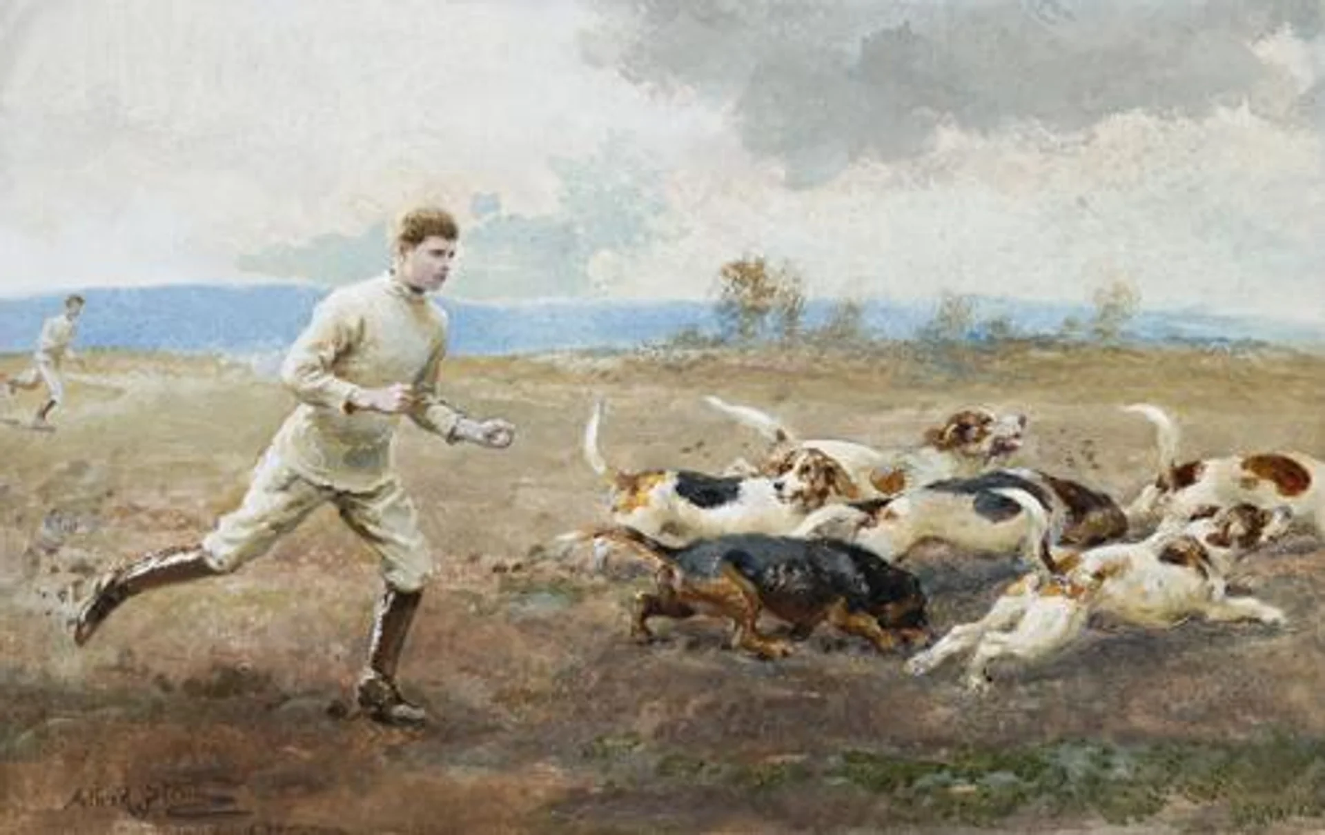 PRINCE EDWARD OF WALES FOLLOWING THE OSBORNE BEAGLES