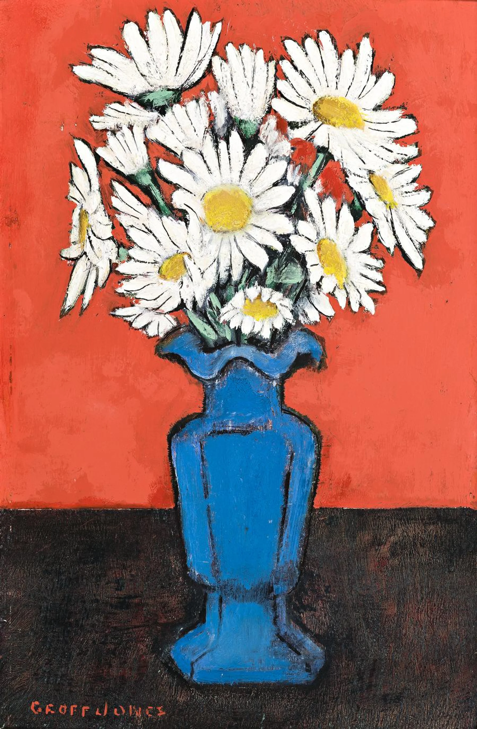 FLOWERS IN A BLUE VASE