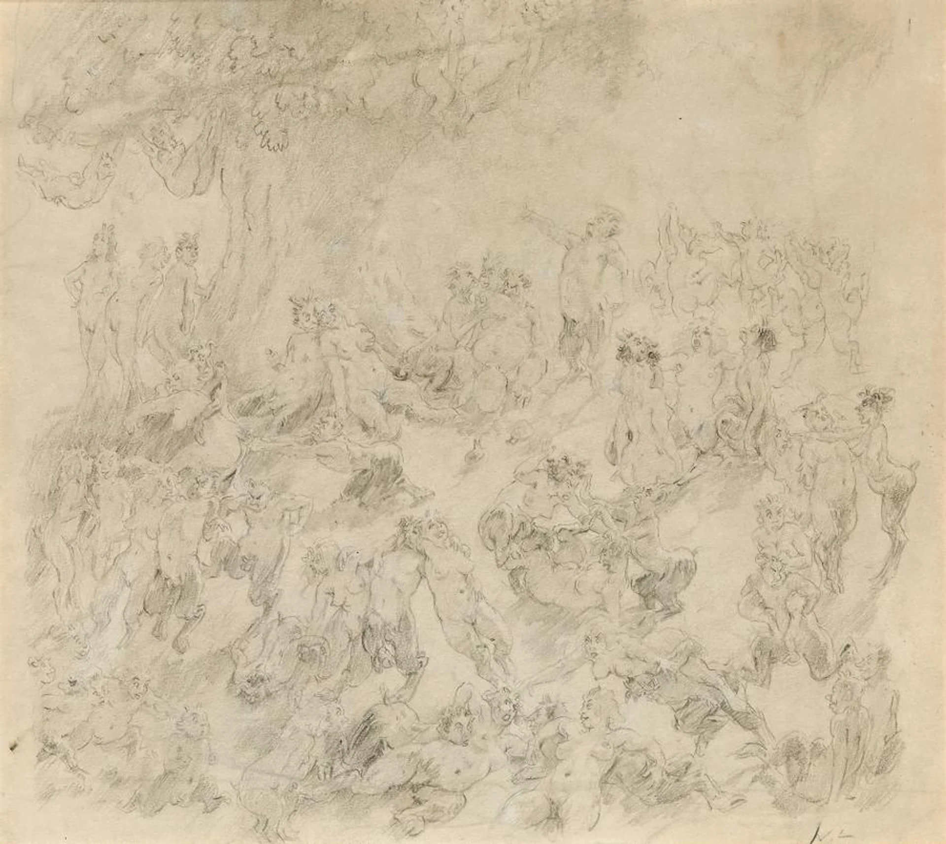 BACCHANALIAN REVELS (STUDY FOR THE WATERCOLOUR)