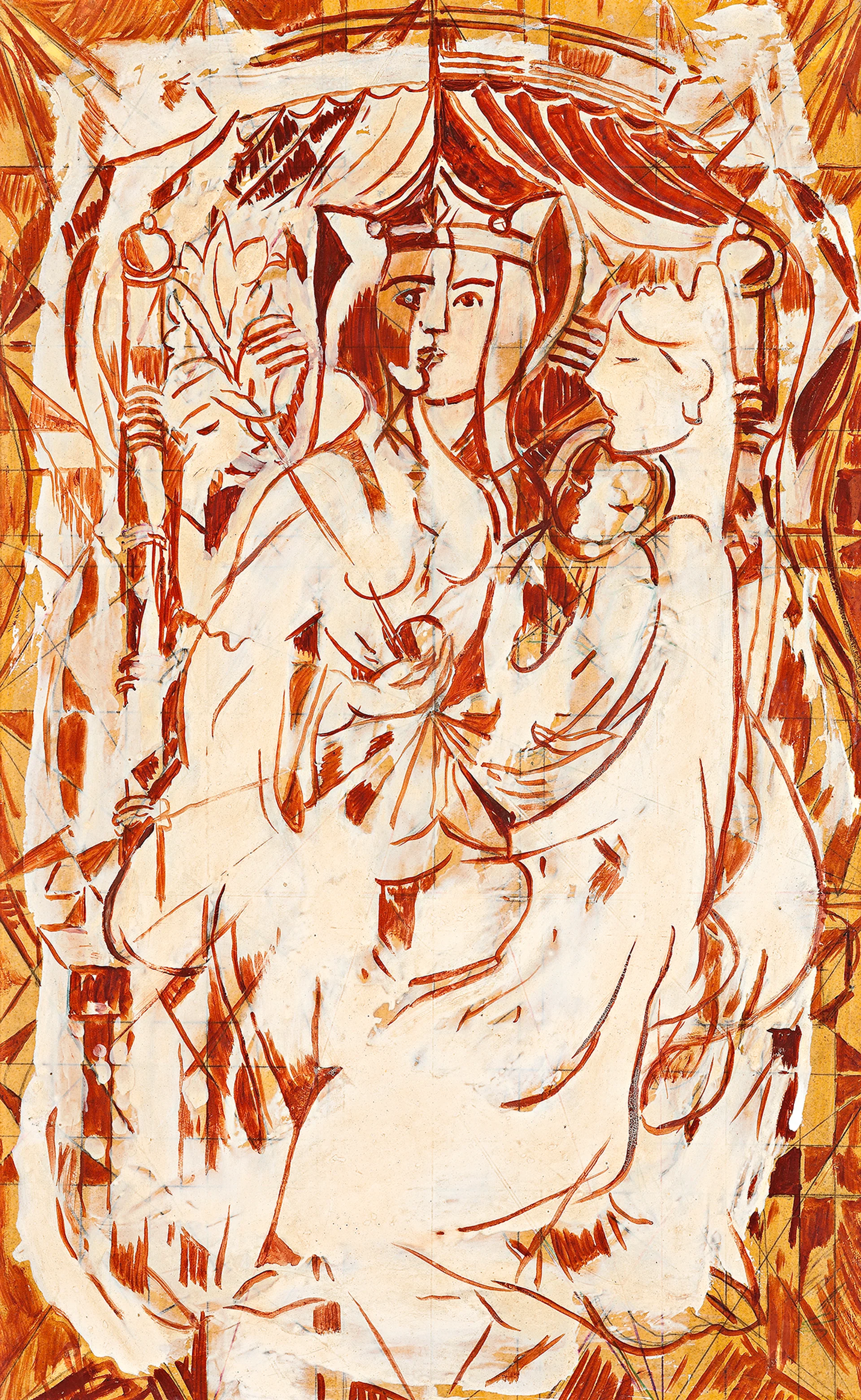 STUDY FOR TRIPTYCH OF OUR LADY OF WALSINGHAM (ST AIDAN’S CHURCH, EAST ACTON)