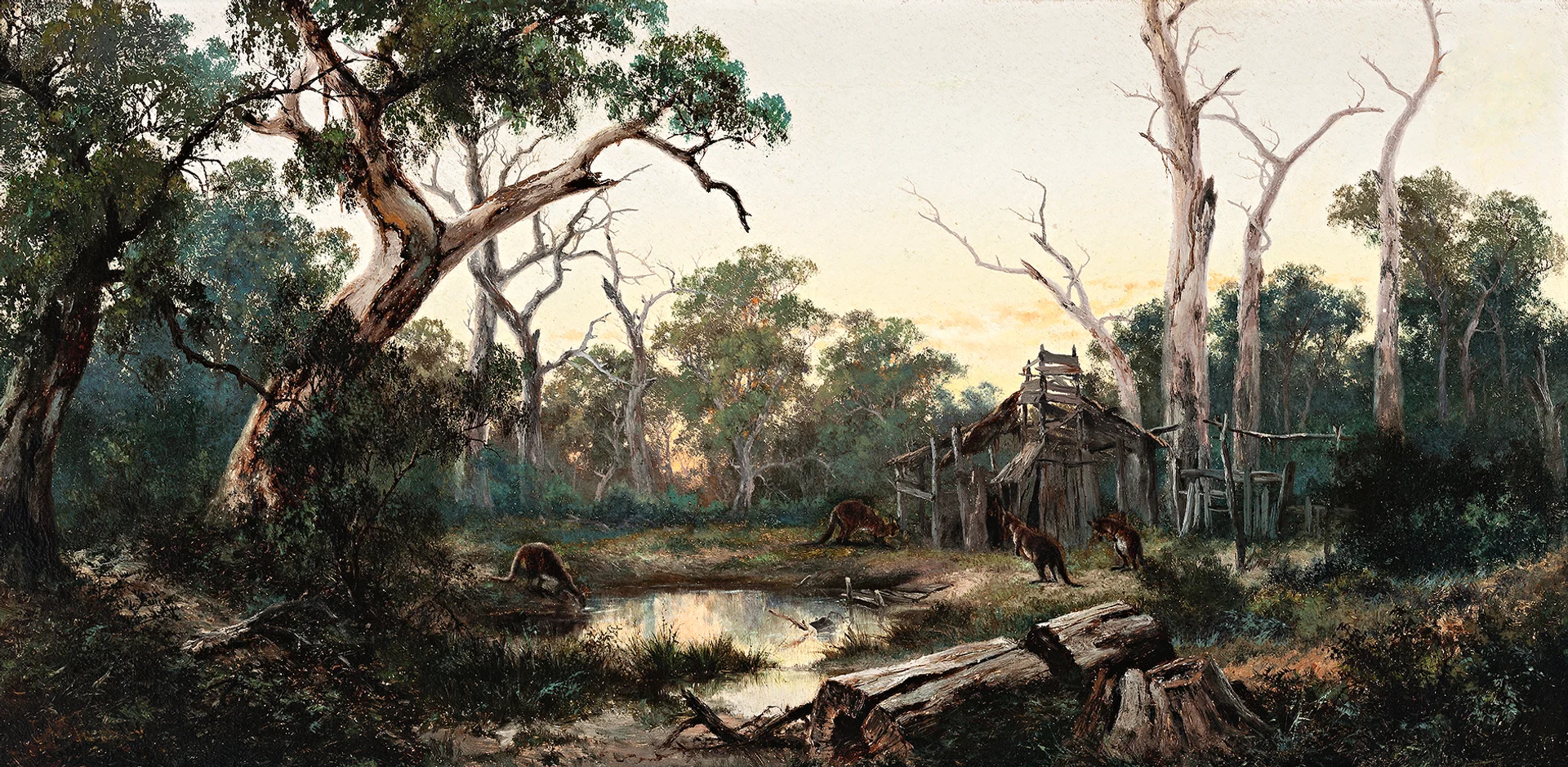 ABANDONED HOMESTEAD AND KANGAROOS