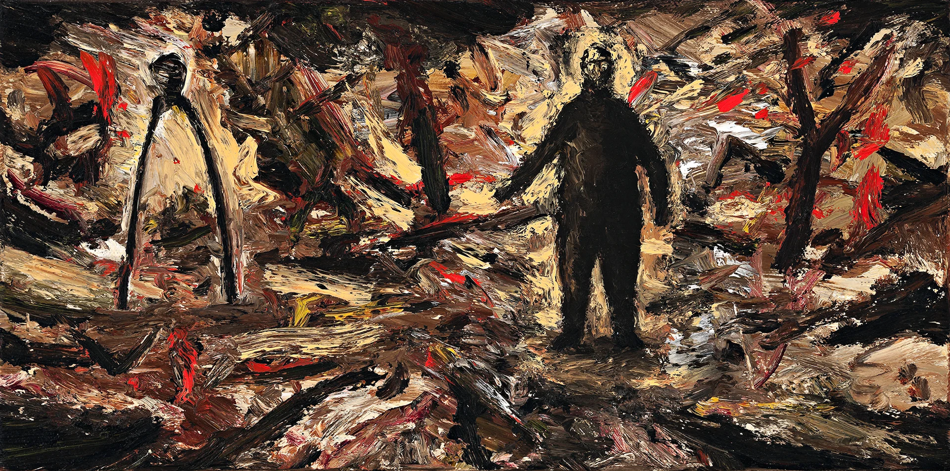 PAINTING (FIGURE IN BURNING LANDSCAPE)
