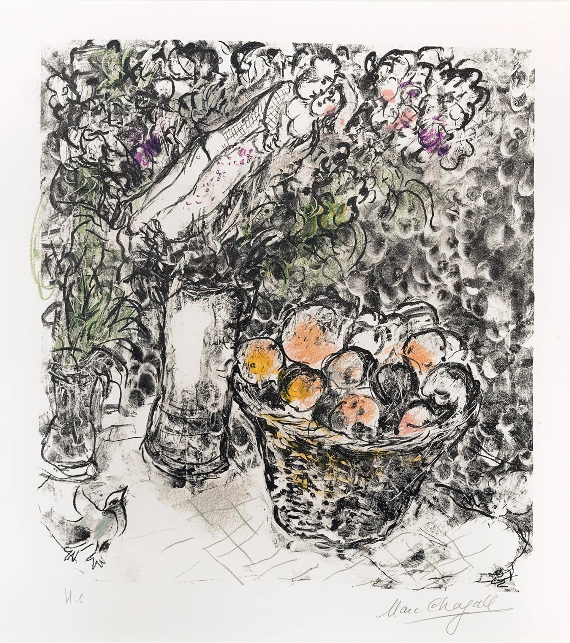 COUPLE AU PANIER DE FRUITS