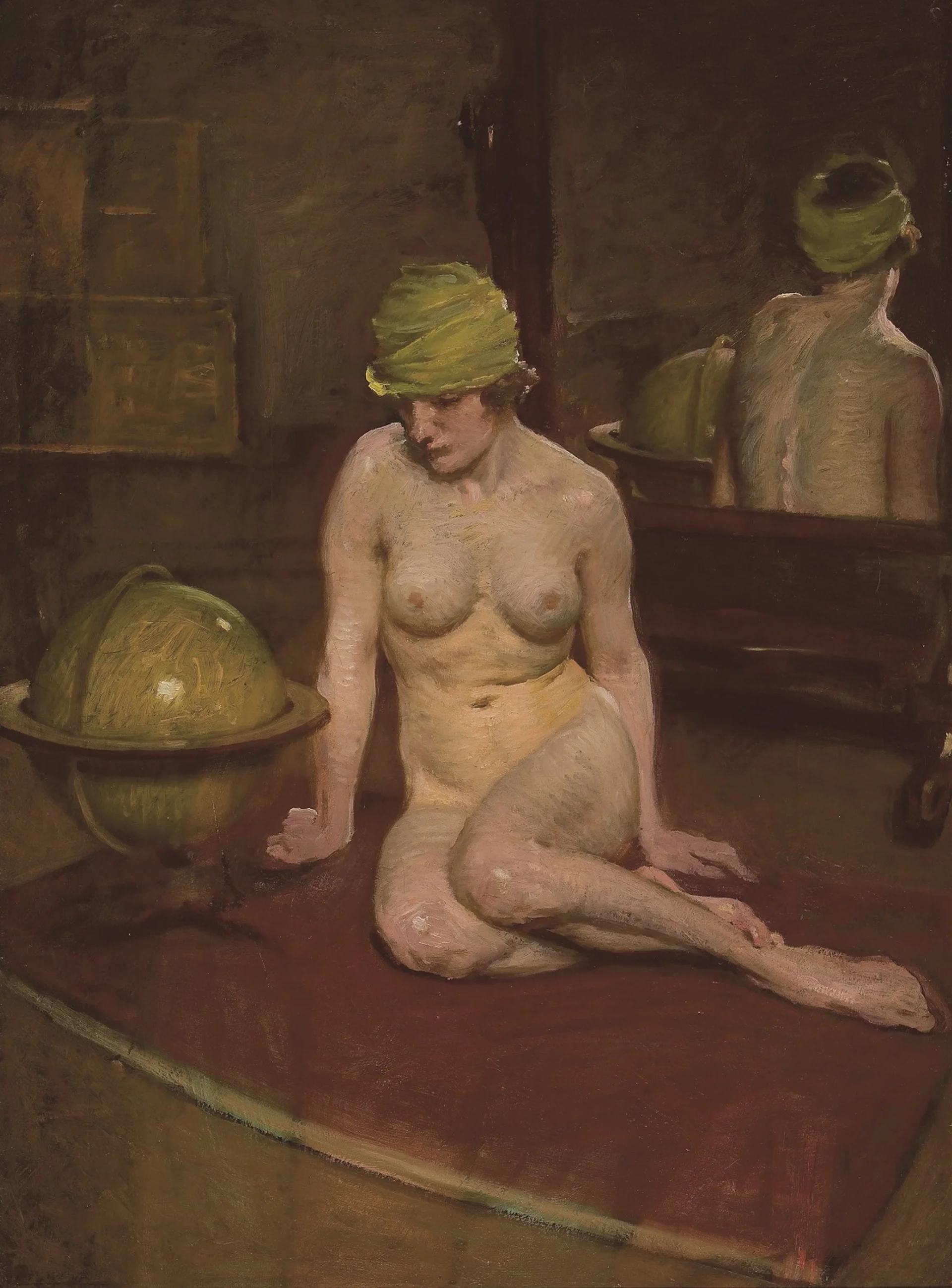 MODEL WITH GLOBE