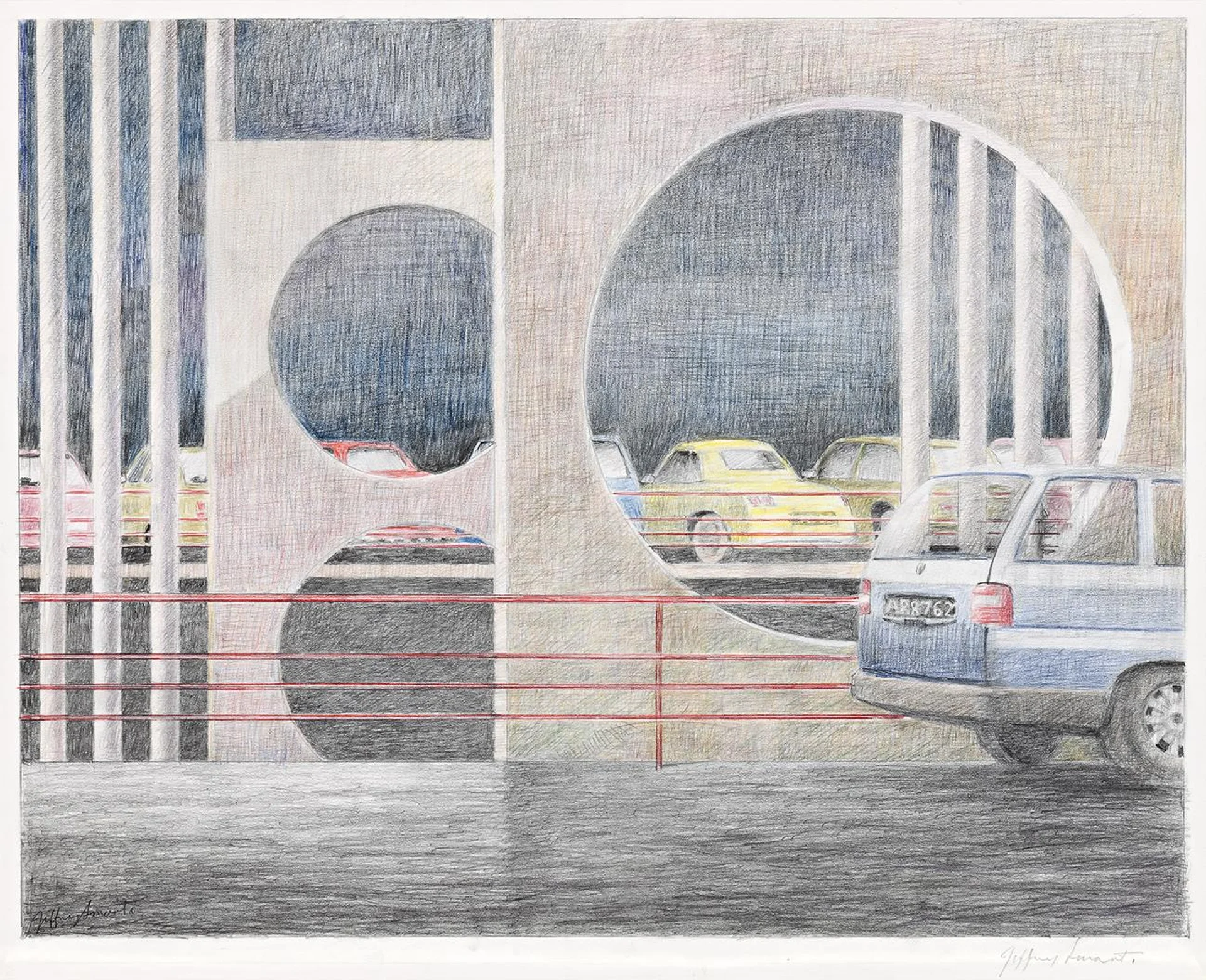 Drawing II 1993 for FLORENCE STATION CARPARK, 1993 – 94