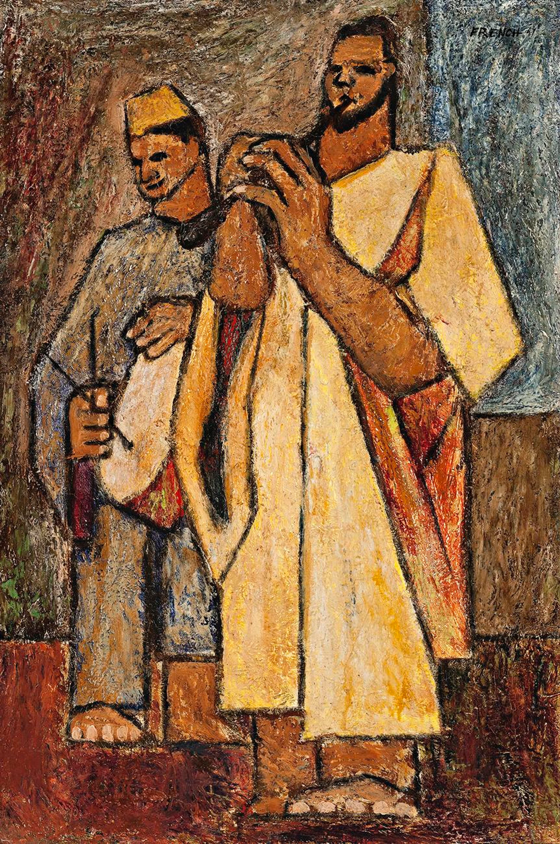 MUSICIANS, 1947 (VERSO: CANAL SCENE)