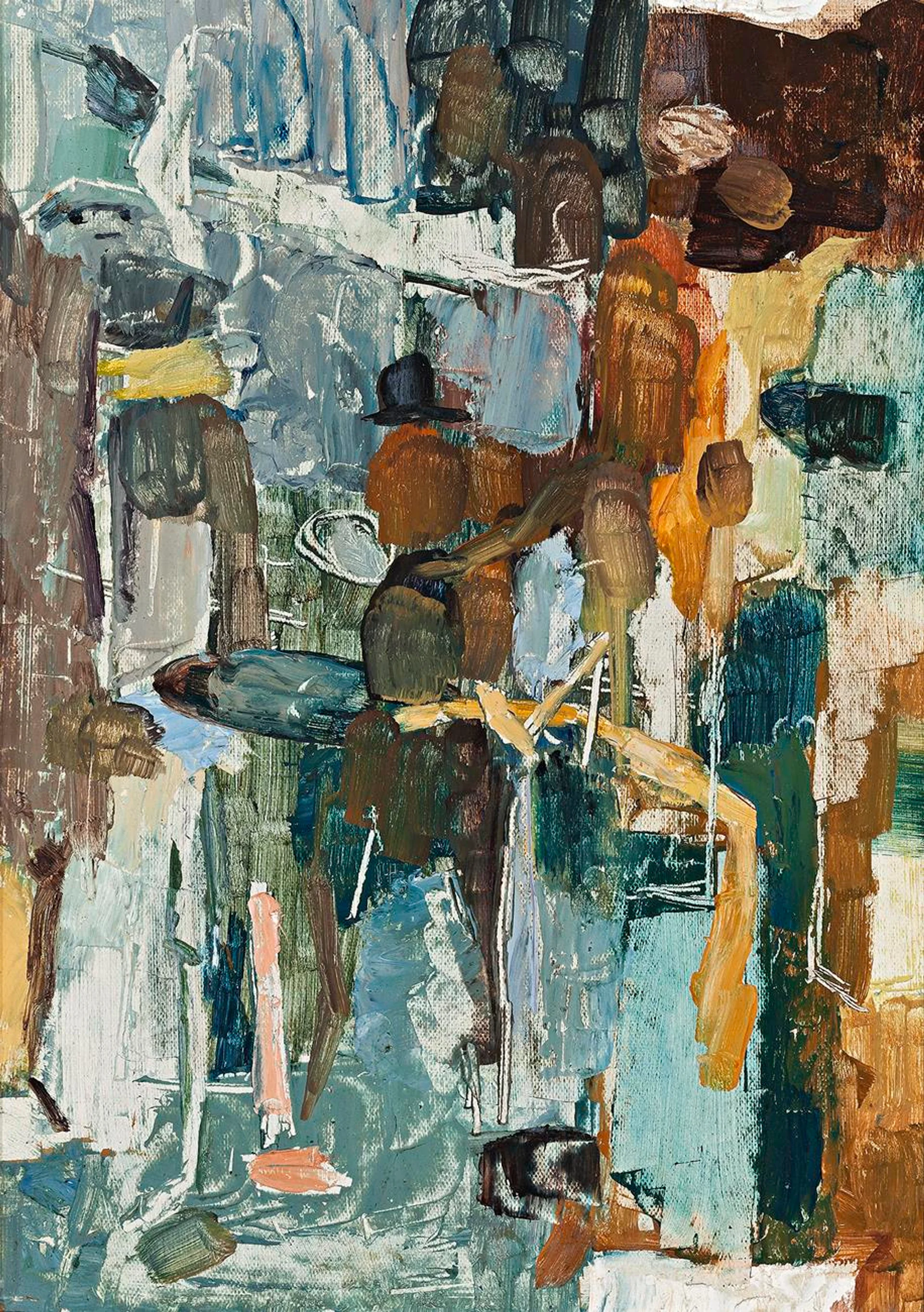 WATERFRONT SERIES, FIGURES IN QUAY LANDSCAPE
