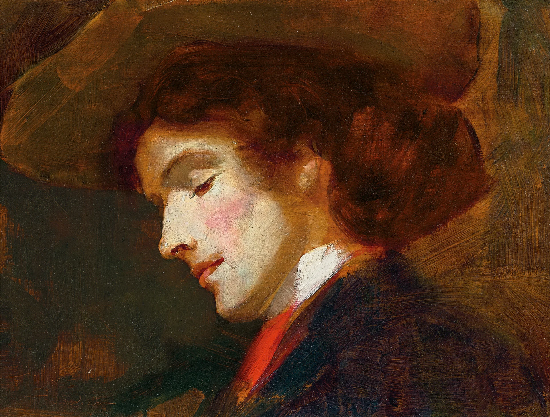 PORTRAIT OF EILEEN (VERSO: COASTAL LANDSCAPE)