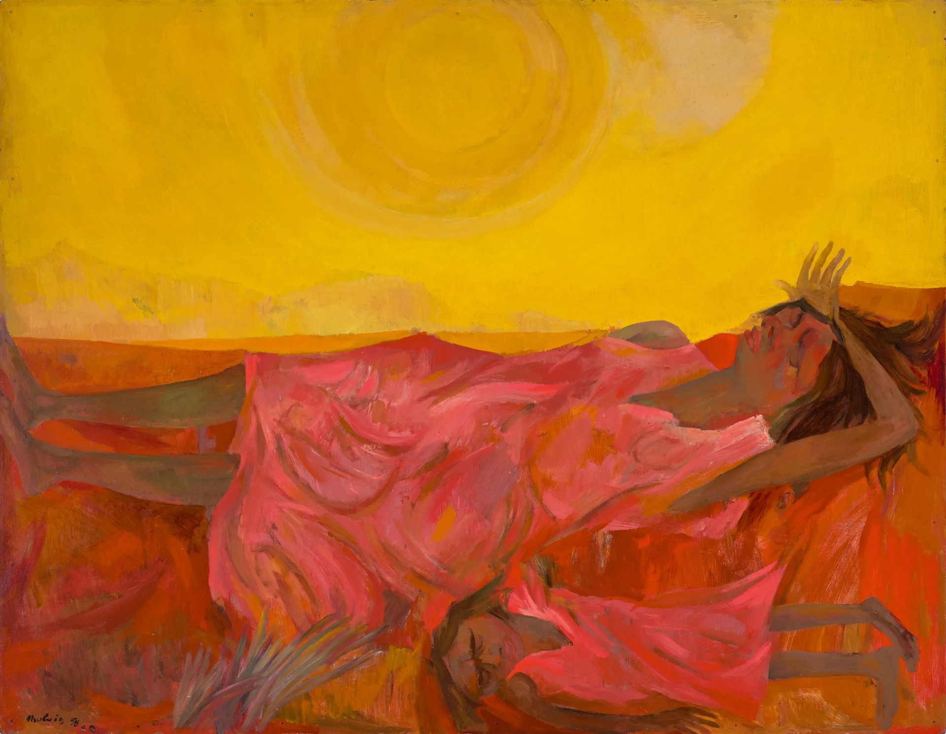 SLEEPING ABORIGINAL WOMAN AND CHILD