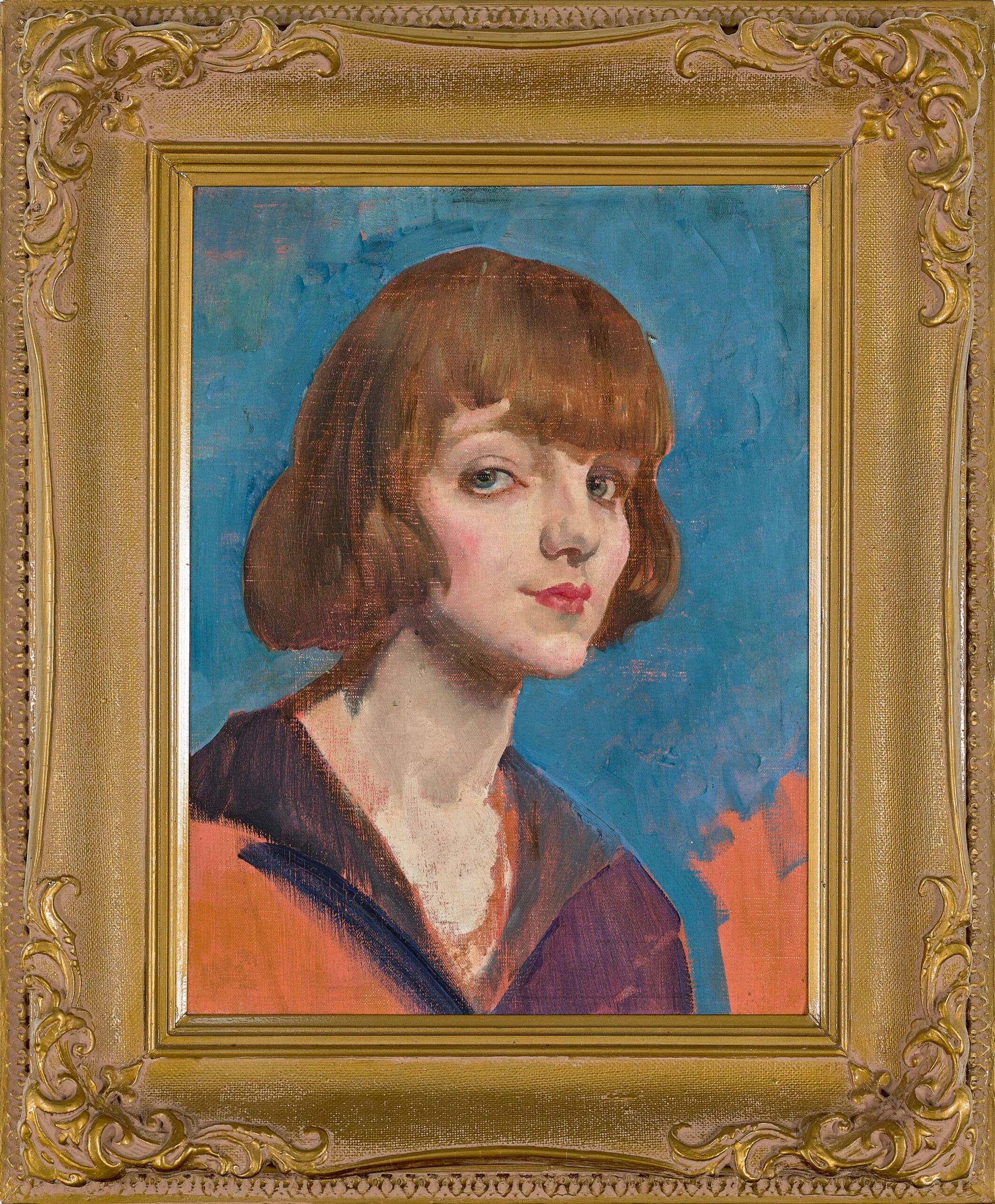 HEAD OF A GIRL WITH REDDISH BROWN HAIR