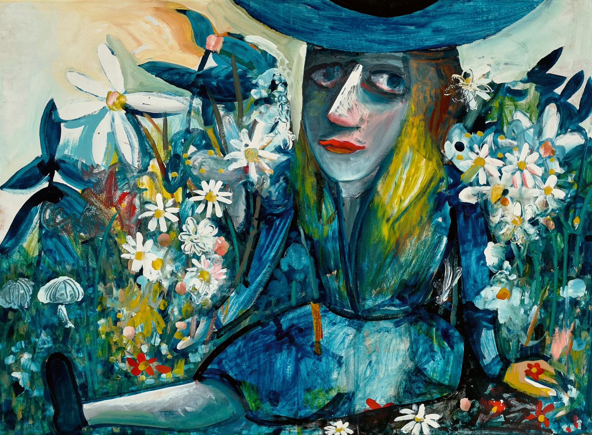 Alice amongst flowers