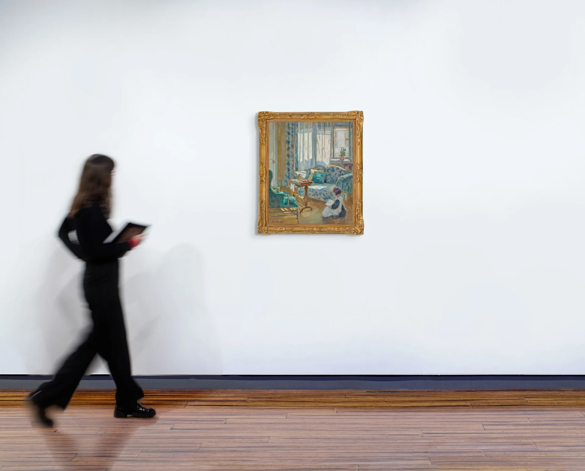 (Interior with girl reading)