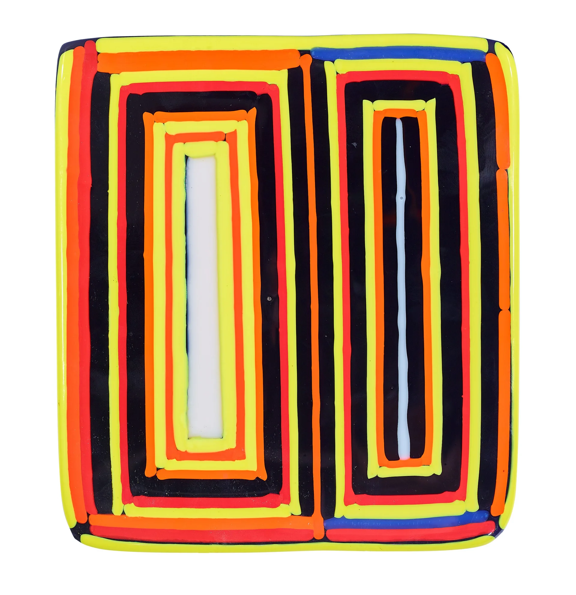 TWO FUSED GLASS PLATES