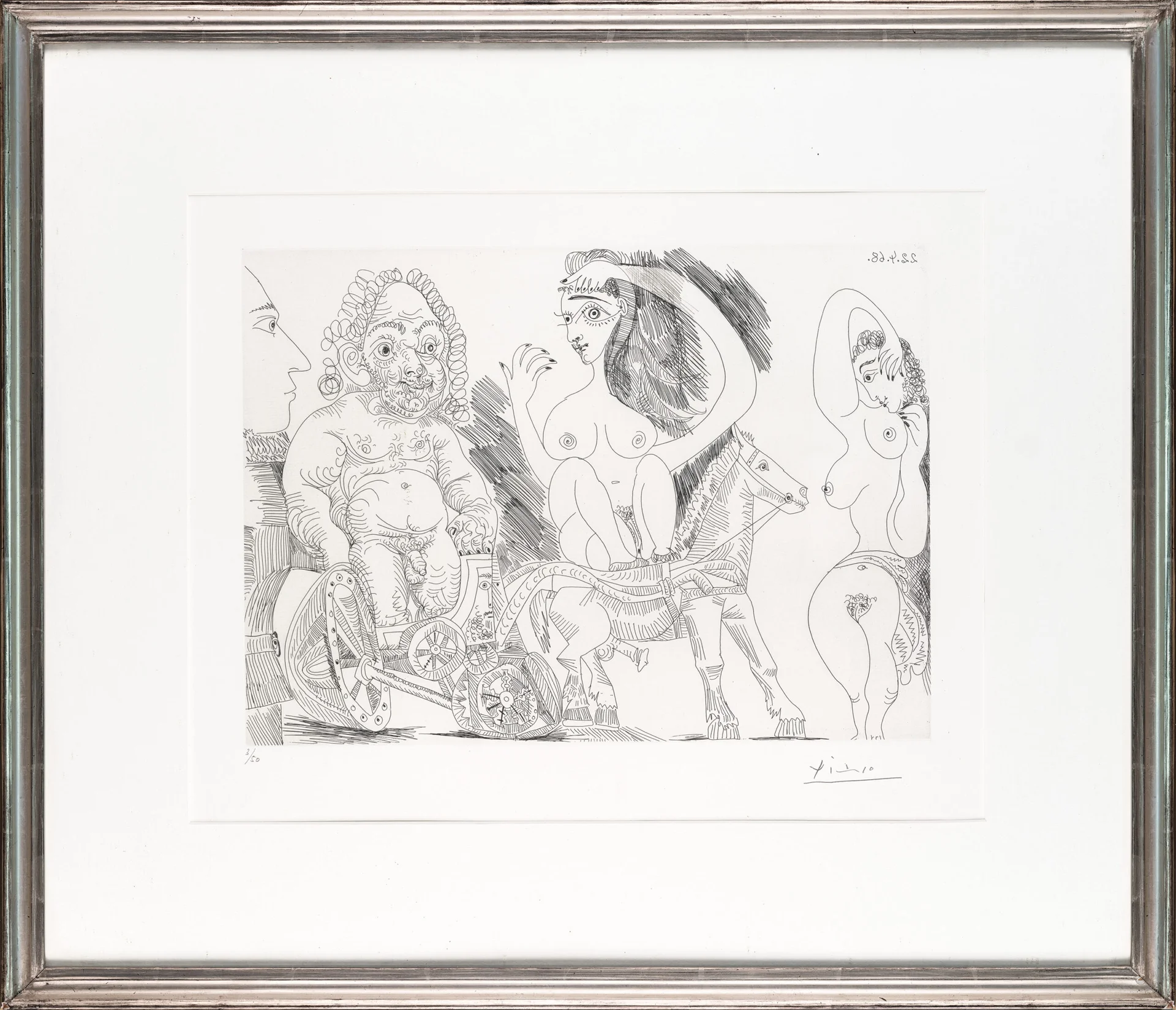 CHAR ROMAIN AVEC VIEIL ATHLÈTE ECUYÈRE, ODALISQUE ET SPECTATEUR