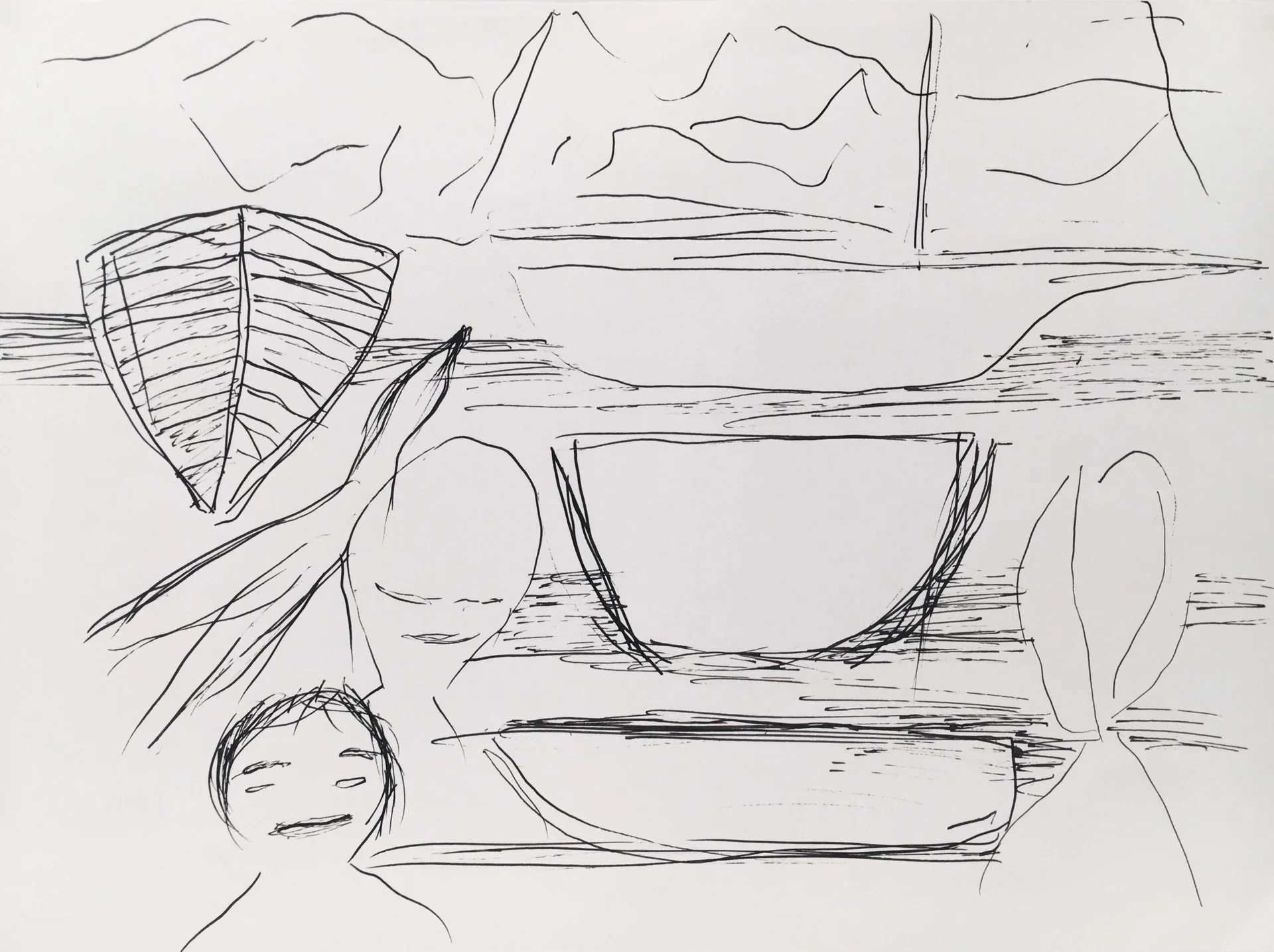 FACES AND LARGE BOATS