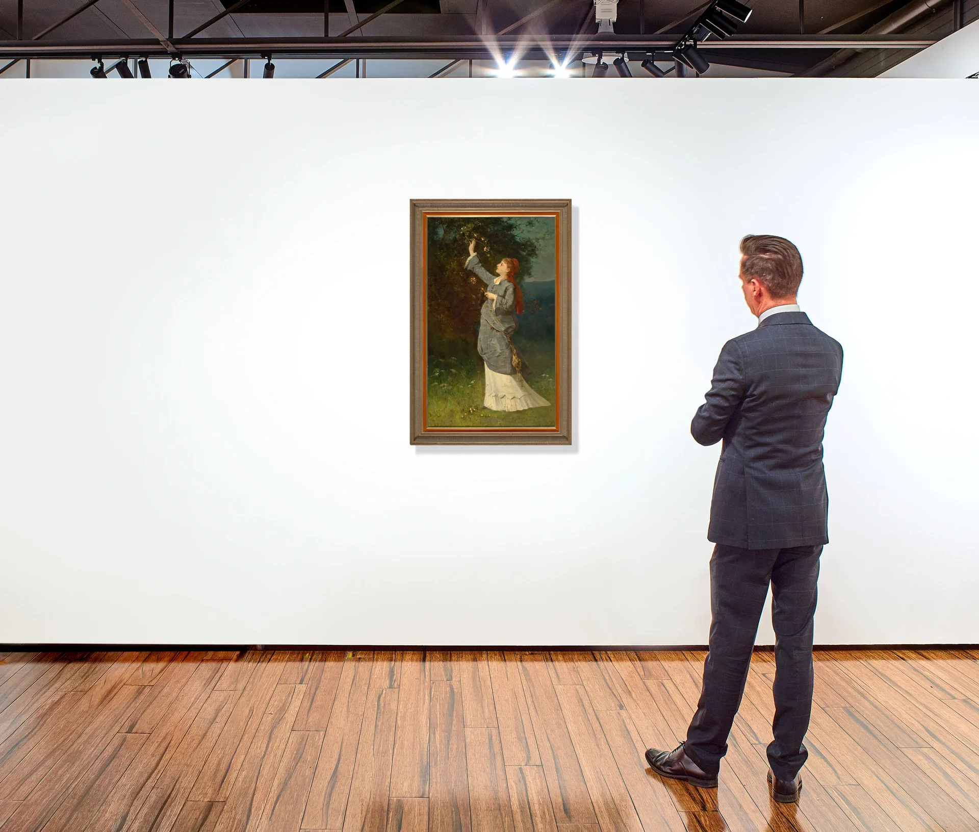 WOMAN PICKING BLOSSOM