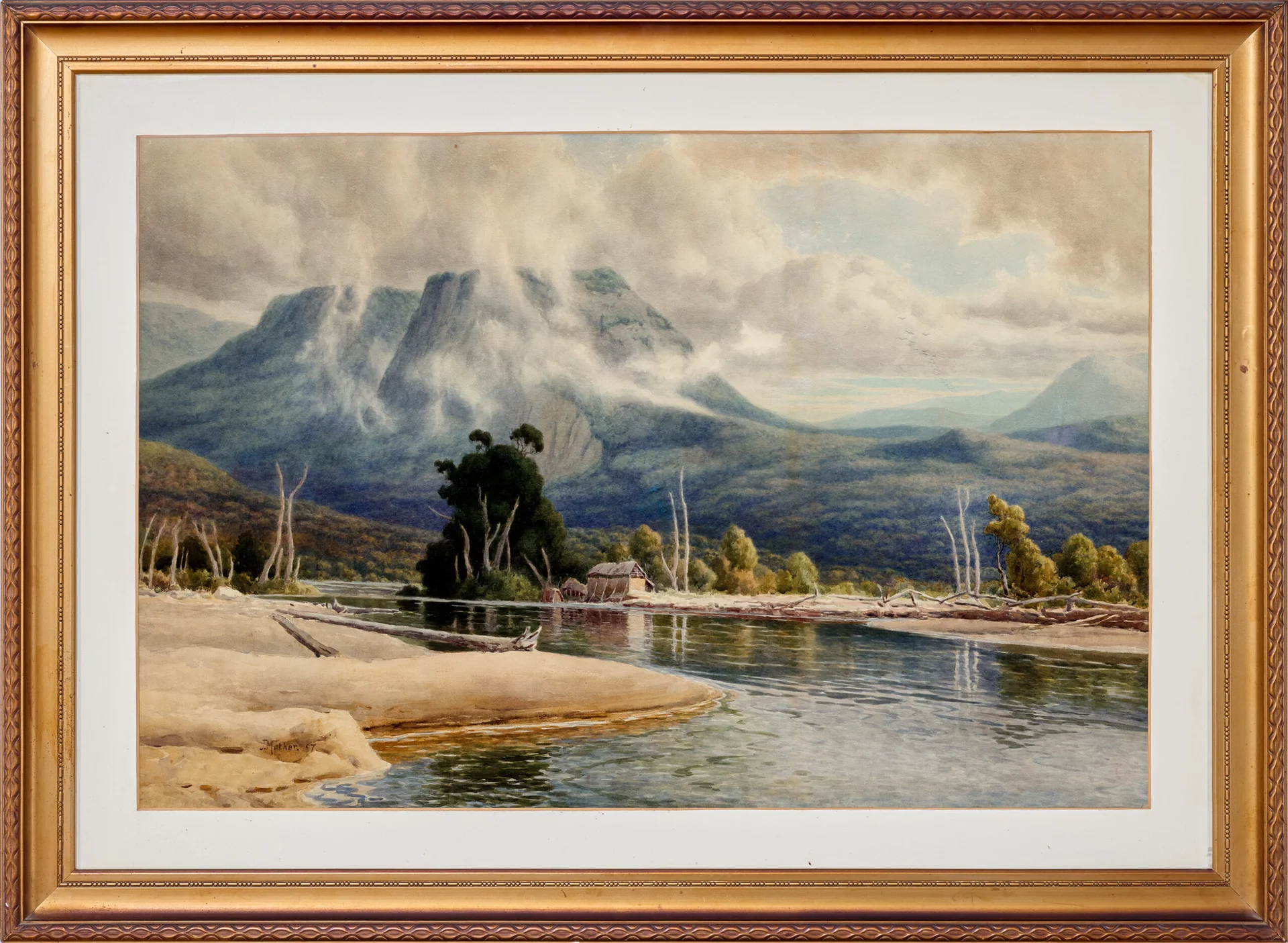 RIVER AND MOUNTAIN LANDSCAPE