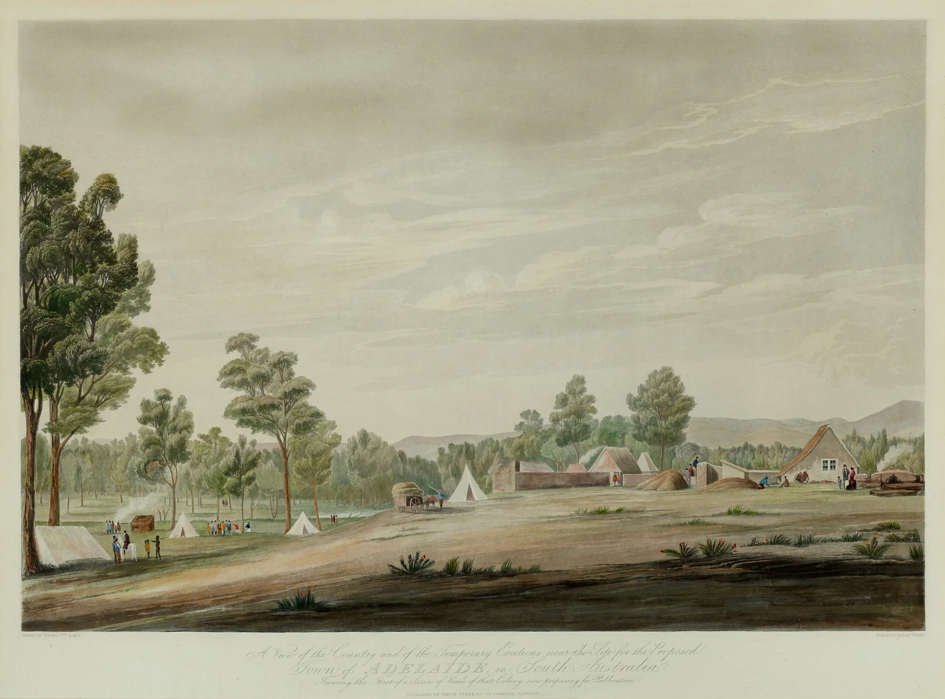 A VIEW OF THE COUNTRY AND THE TEMPORARY ERECTIONS NEAR THE SITE