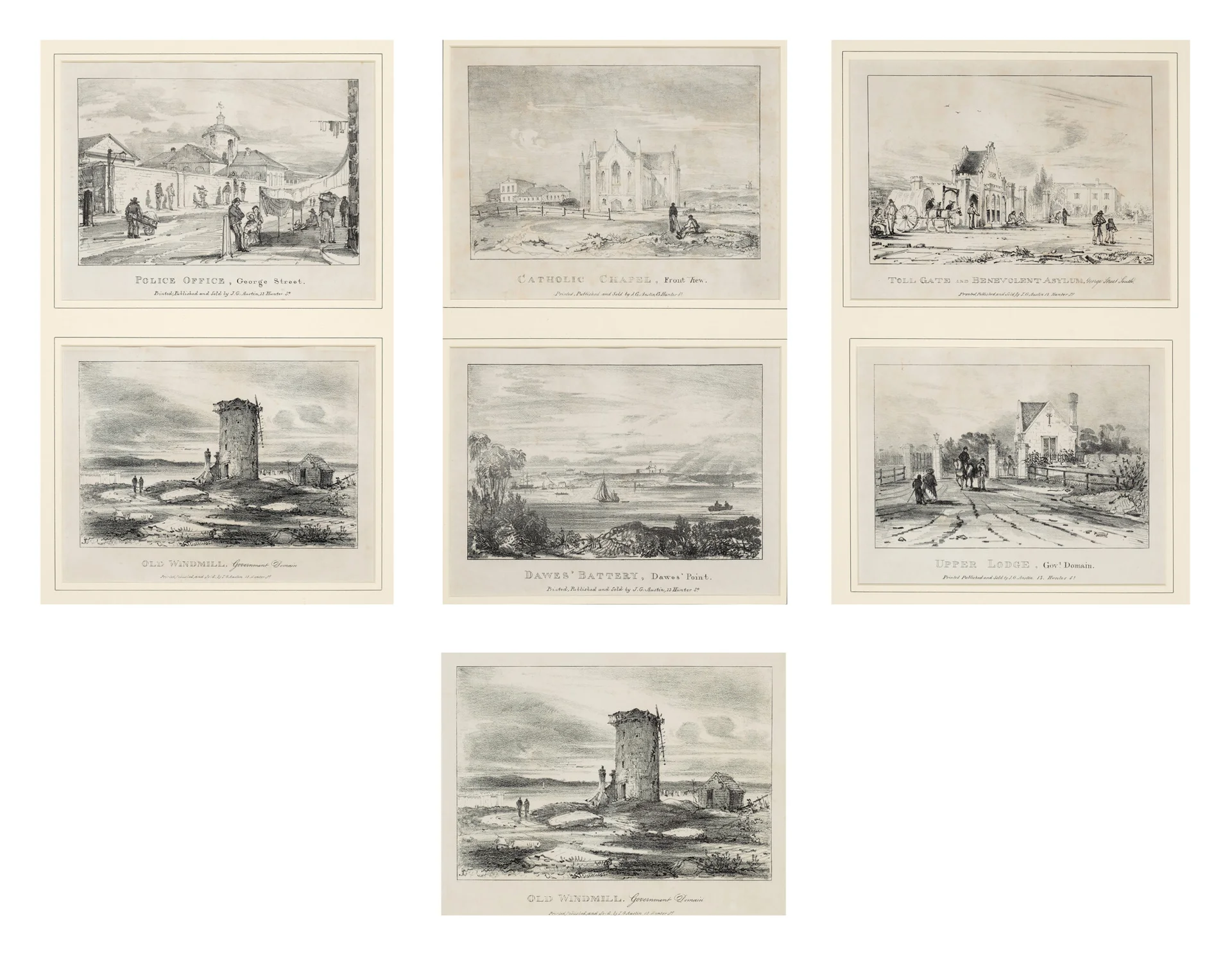 A SERIES OF LITHOGRAPH DRAWINGS OF SYDNEY AND ITS ENVIRONS