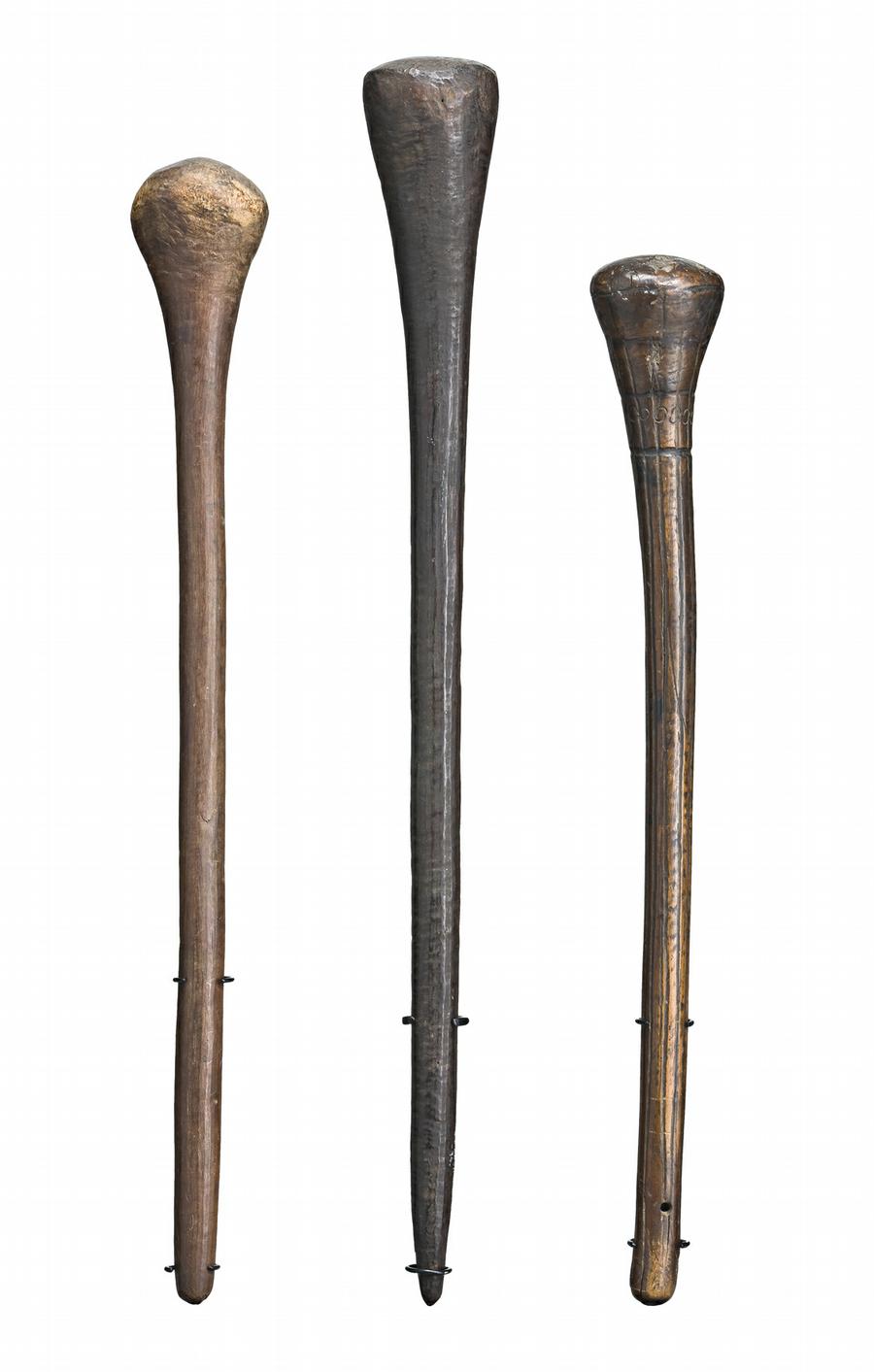 THREE THROWING CLUBS Deutscher and Hackett