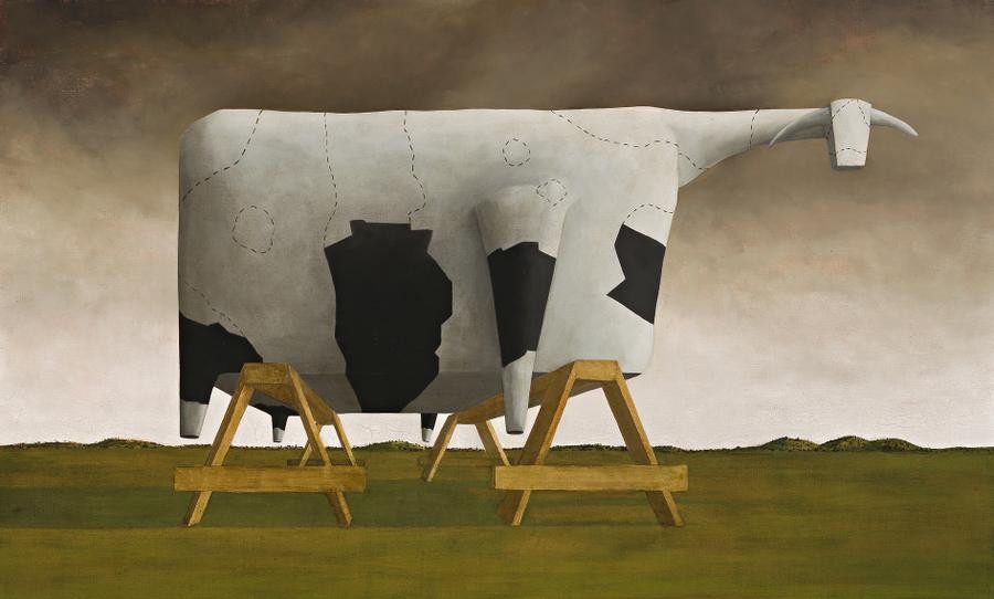 1/2 PAINTED COW ON TRESTLES, 1994 | Deutscher and Hackett