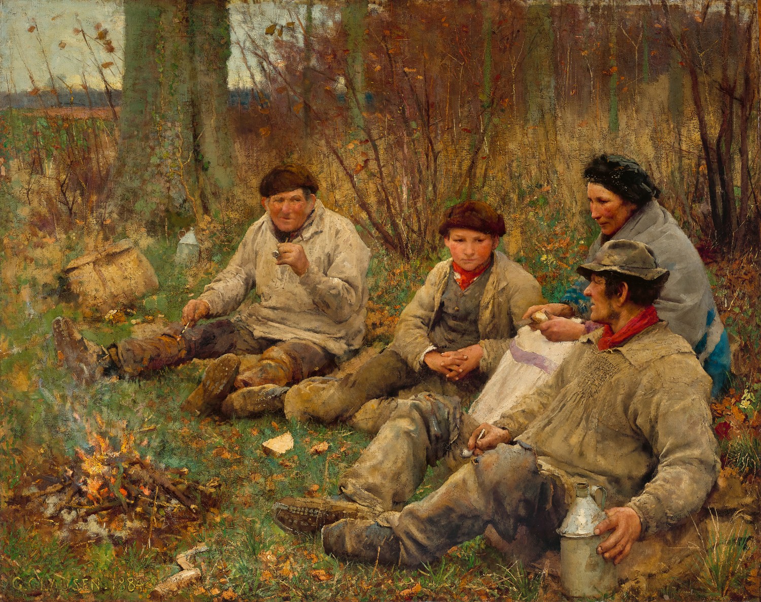 George Clausen, Labourers after dinner, 1884